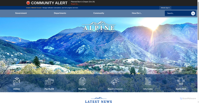 Security scan screenshot of https://alpineut.gov/