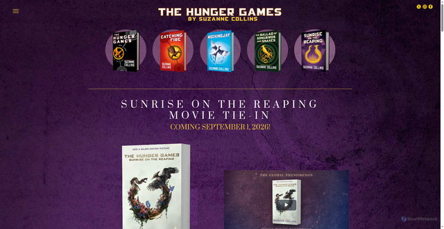 Security scan screenshot of https://thehungergames.com/