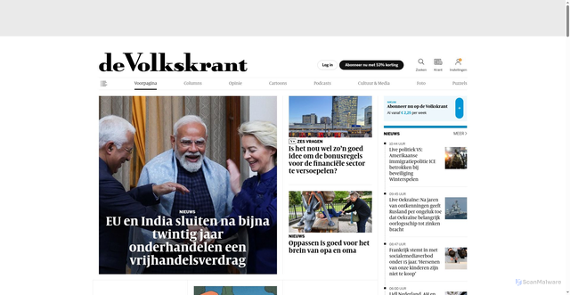Security scan screenshot of https://mobile.volkskrant.nl
