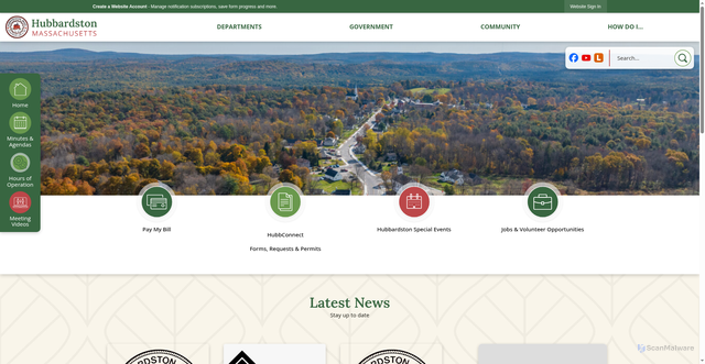 Security scan screenshot of https://www.hubbardstonma.gov/
