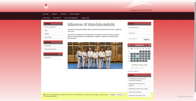 Security scan screenshot of https://xn--vsterskarateklubb-qqbx.se