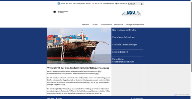 Security scan screenshot of http://www.bsu-bund.de
