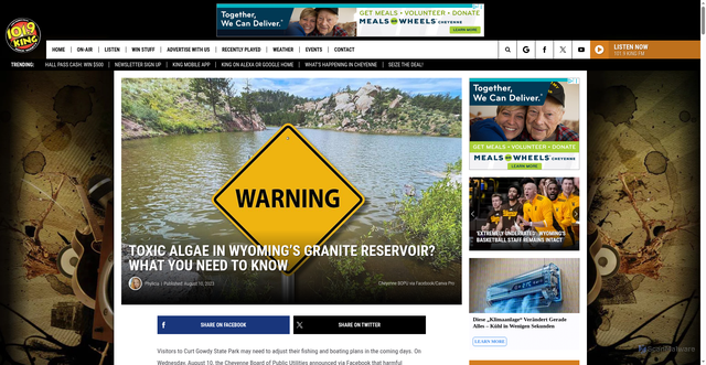 Security scan screenshot of https://kingfm.com/toxic-algae-in-wyomings-granite-reservoir-what-you-need-to-know/