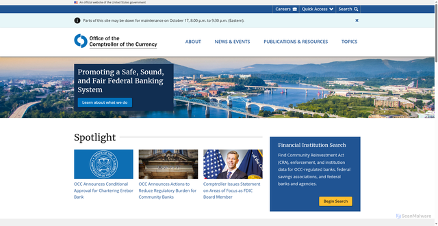 Security scan screenshot of https://www.occ.gov/