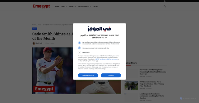 Security scan screenshot of https://emegypt.net/1001290