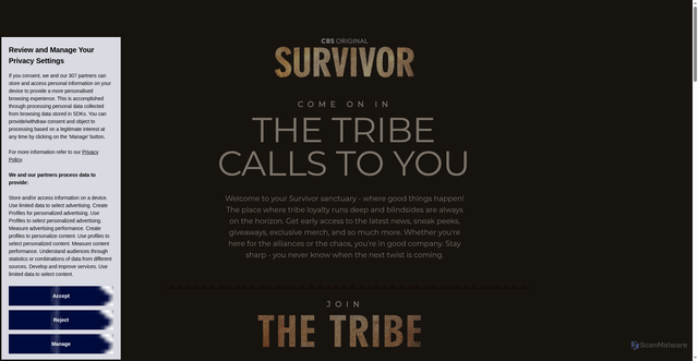 Security scan screenshot of https://fans.cbs.com/survivor