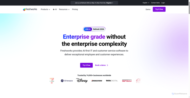 Security scan screenshot of https://myfreshworks.com