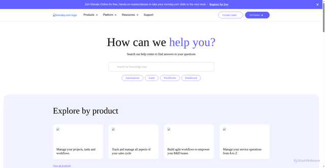 Security scan screenshot of https://monday.zendesk.com