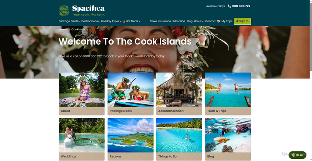 Security scan screenshot of https://spacificatravel.com/cook-islands