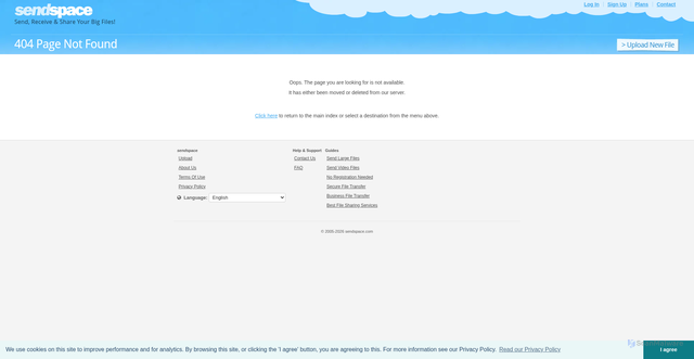Security scan screenshot of https://www.sendspace.com/file/