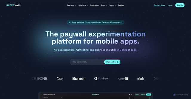 Security scan screenshot of https://api.superwall.me/