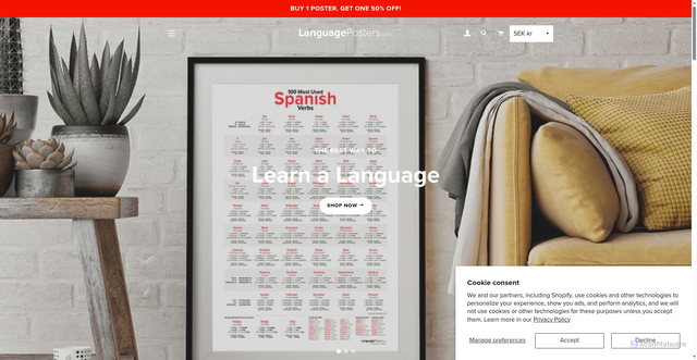 Security scan screenshot of https://languageposters.com