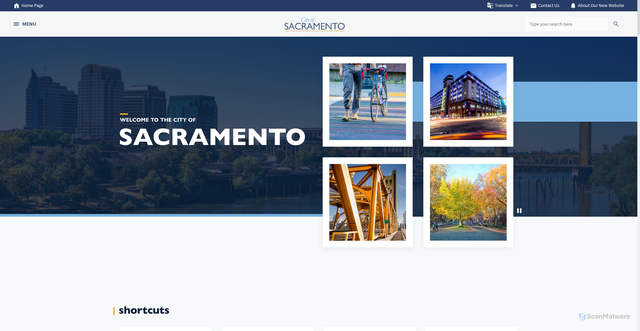 Security scan screenshot of https://www.cityofsacramento.gov/