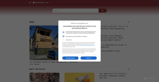 Security scan screenshot of https://mazeseekpro.com/
