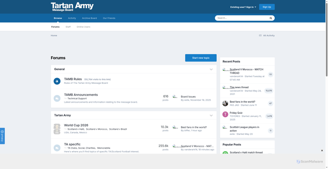 Security scan screenshot of https://tamb.net/