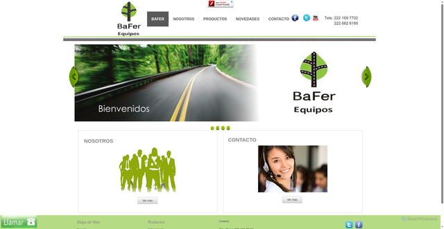 Security scan screenshot of https://baferequipos.com