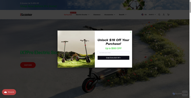 Security scan screenshot of https://iscooterglobal.com