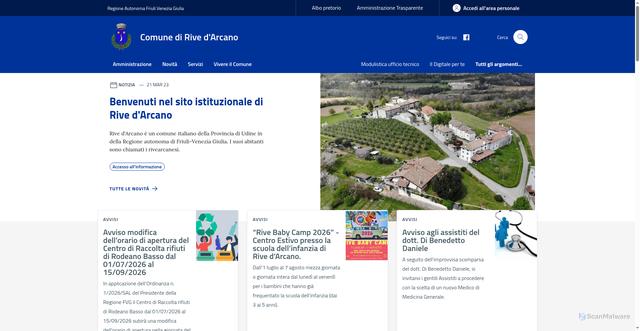 Security scan screenshot of https://www.comune.rivedarcano.ud.it