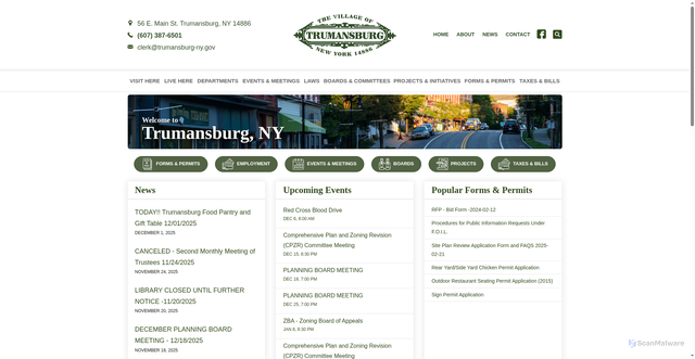 Security scan screenshot of https://trumansburg-ny.gov/