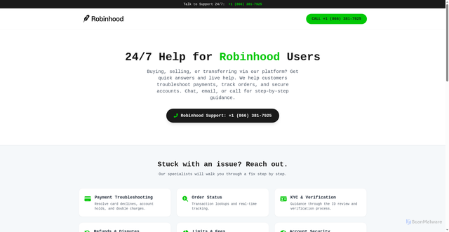 Security scan screenshot of http://robinhood-help-9jw.pages.dev/appeals/submit-appeal-form/return