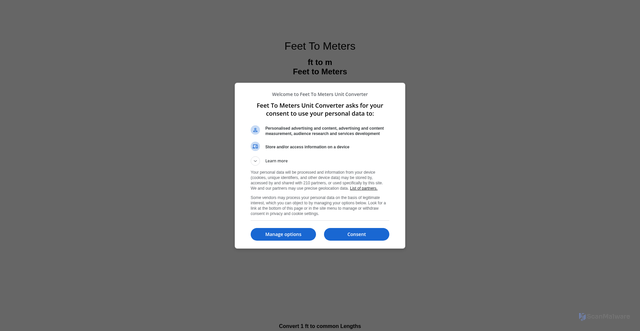 Security scan screenshot of https://feet-to-meters.appspot.com