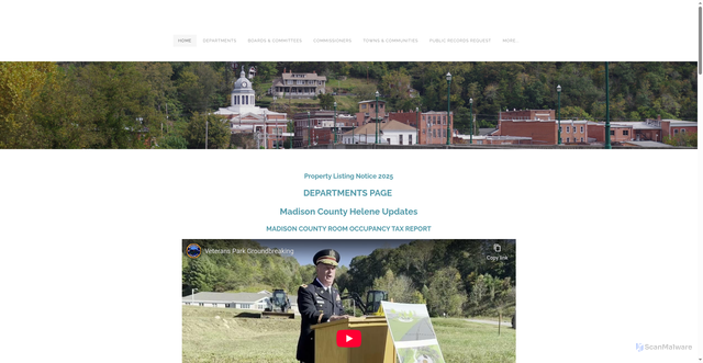 Security scan screenshot of https://www.madisoncountync.gov/