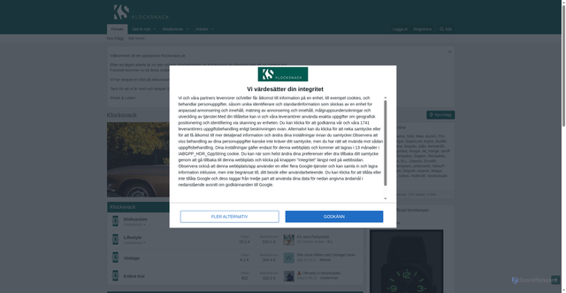 Security scan screenshot of https://klocksnack.se