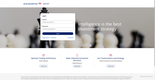 Security scan screenshot of https://gems.bankofamerica.com