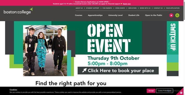 Security scan screenshot of https://www.boston.ac.uk/