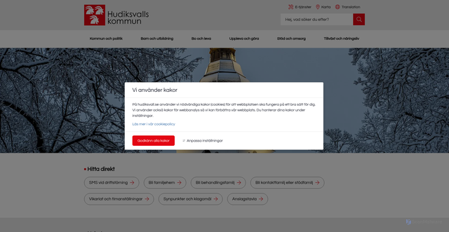 Security scan screenshot of https://hudiksvall.se/