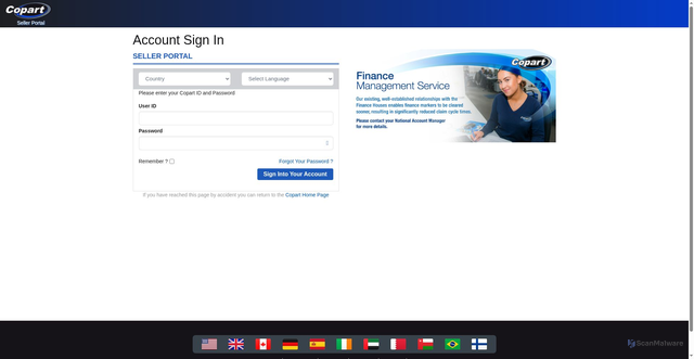 Security scan screenshot of https://seller.copart.co.uk