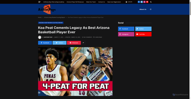 Security scan screenshot of https://www.arizonapreps.com/koa-peat-cements-legacy-as-best-arizona-basketball-player-ever/