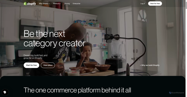 Security scan screenshot of https://www.shopify.com/