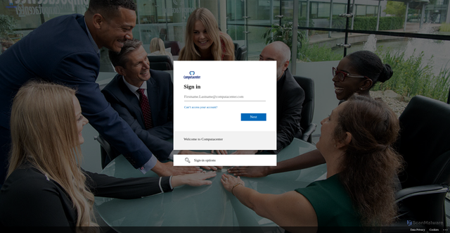 Security scan screenshot of https://computacenter.sharepoint.com