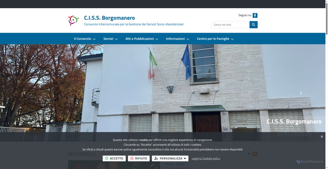 Security scan screenshot of https://www.cissborgomanero.it/it-it/home