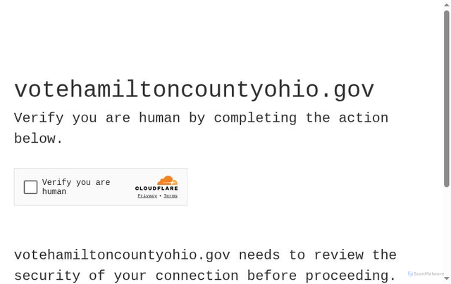 Security scan screenshot of https://votehamiltoncountyohio.gov/