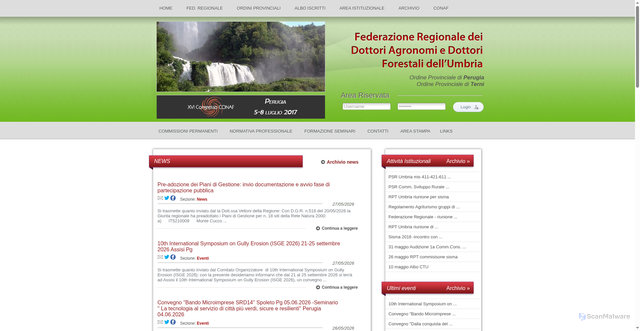Security scan screenshot of https://www.agronomiforestaliumbria.it