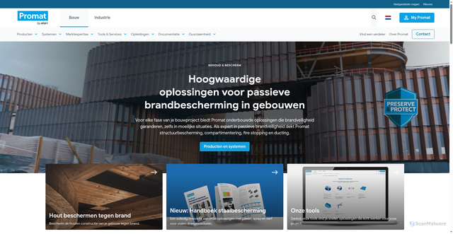 Security scan screenshot of https://promat.nl