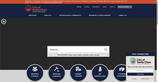 Security scan screenshot of https://www.santaclaraca.gov/