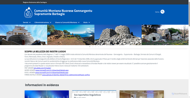 Security scan screenshot of https://www.comunitamontananuorese.it/
