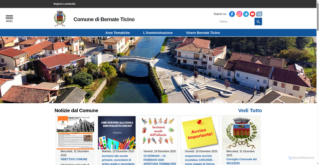 Security scan screenshot of https://www.comune.bernateticino.mi.it/