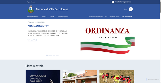 Security scan screenshot of https://www.comune.villa-bartolomea.vr.it