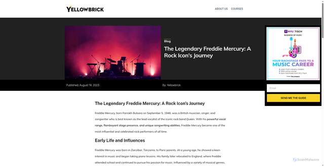 Security scan screenshot of https://www.yellowbrick.co/blog/music/the-legendary-freddie-mercury-a-rock-icons-journey
