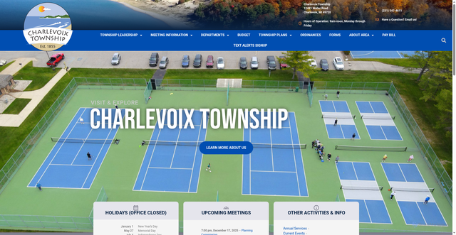 Security scan screenshot of https://charlevoixtownship.gov/