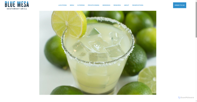 Security scan screenshot of https://bluemesagrill.com/celebrate-national-margarita-day-the-right-way/