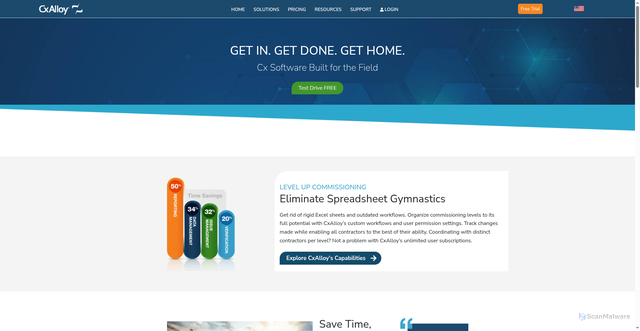 Security scan screenshot of https://cxalloy.com