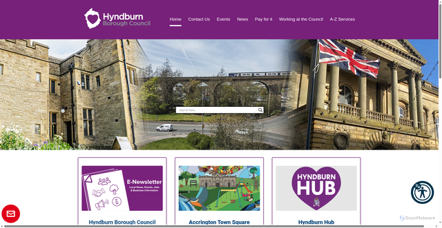 Security scan screenshot of http://www.hyndburnbc.gov.uk