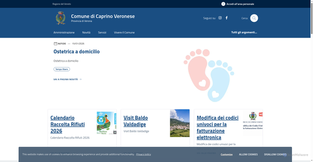 Security scan screenshot of https://www.comune.caprinoveronese.vr.it/home