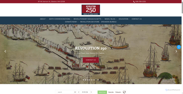 Security scan screenshot of https://www.revolution250.org/