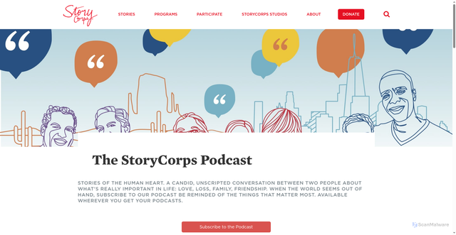 Security scan screenshot of https://storycorps.org/podcast/